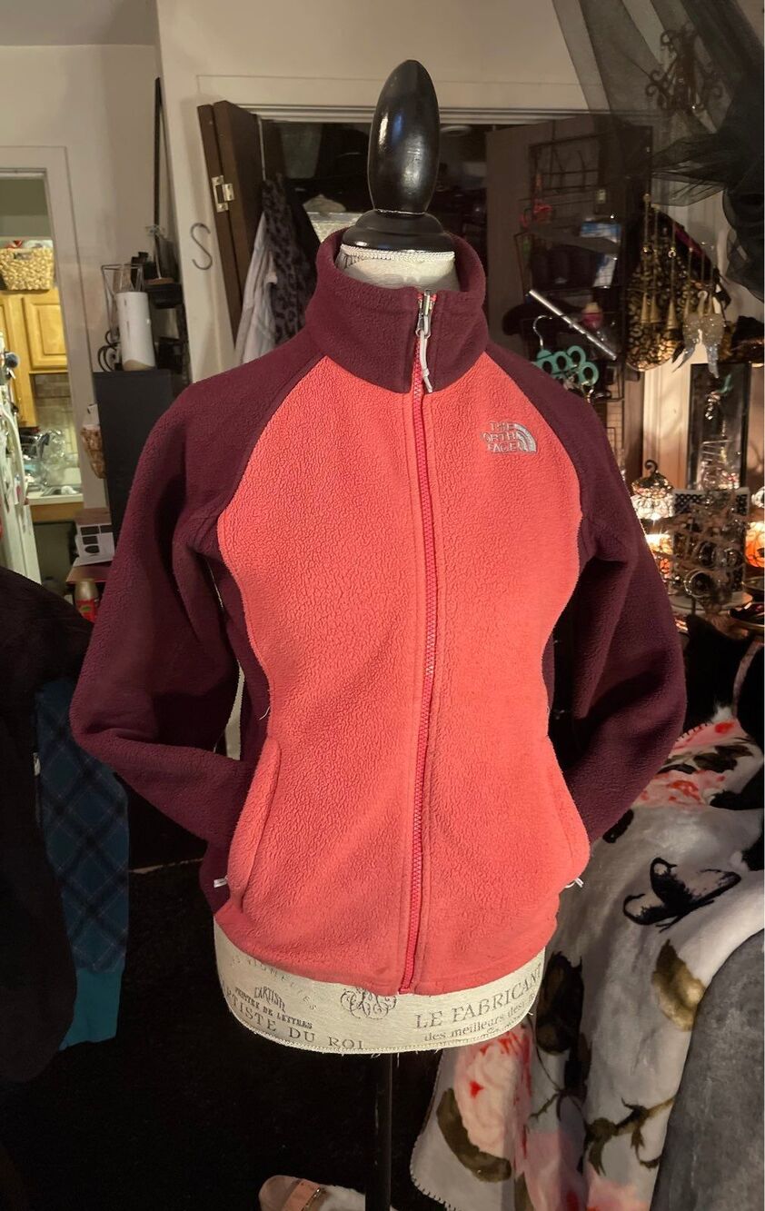 Authentic polortec north face/northface denali fleece jacket  XS coral red